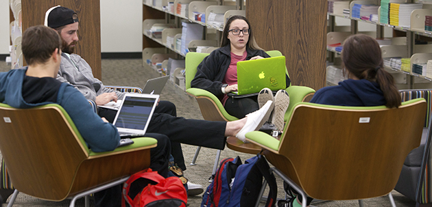 Students Studying in the Library