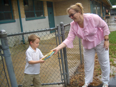 Ann O'Conner and Woodland Park student