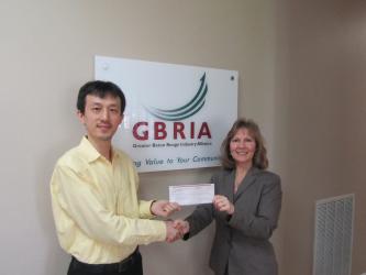 GRBIA makes donation to professor