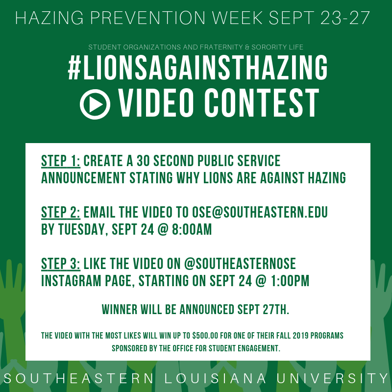 Hazing Prevention Week Video Contest