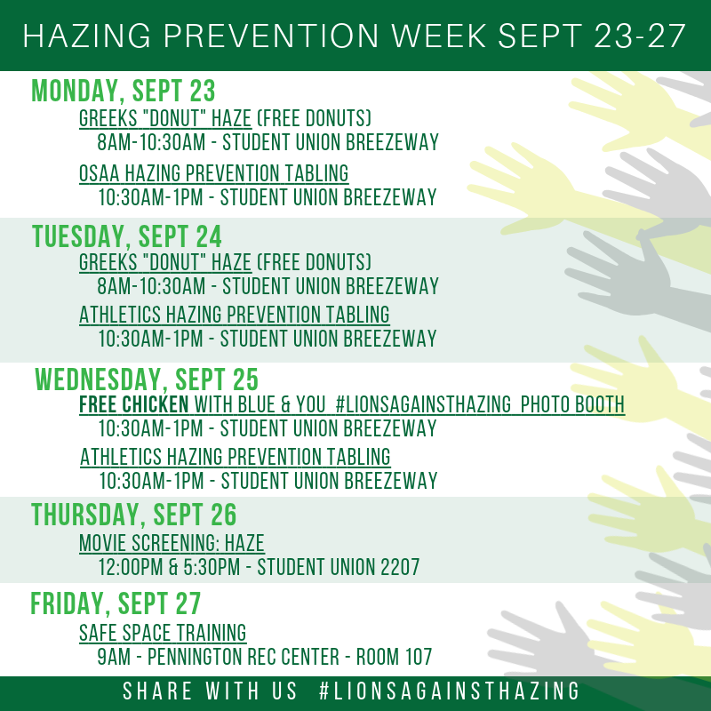 Hazing Prevention Week
