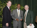 President Randy Moffett, AHSS Alumnus of the Year Wayne Brumfield, C. Howard Nichols 