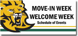 Move-In Week, Welcome Week schedule of events