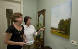 Nancy Lowentritt and Kathy Heitman at Southeastern's Fine Art Showcase