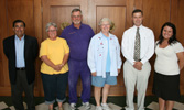 Danny Acosta, retired Southeastern biological sciences professor and a friend of the Sherman family; Patty Niehaus, Judy Sherman, Hammond dentist Dr. Kenneth Sherman, Harless, and Adrianne Roques, Southeastern coordinator of donor relations