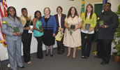 Shown with Dean Diane Allen (fourth from left), are, from left, Jessica Smith, Amite; Felicia Harris, Independence; Michelle Robertson, Hammond; Janna Husser, Loranger; Kara Sellars, Kentwood; Lindsey Gould and Lamont Jackson, Hammond.
