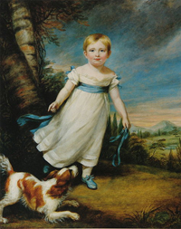 Childhood Portrait of John Ruskin (1822) by James Northcote, R.A. (1746-1831)
