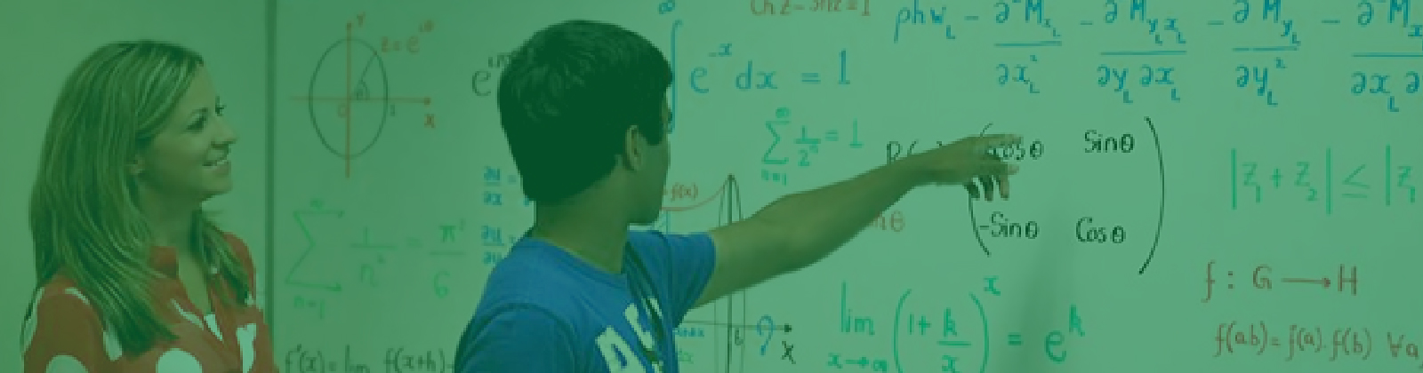 Student at White Board with Equations