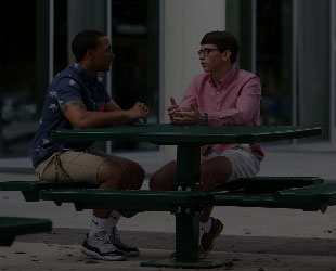 Two Guys Talking Outside Union
