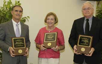 Emeritus faculty Jim Owens, Beth Gray and George Hess