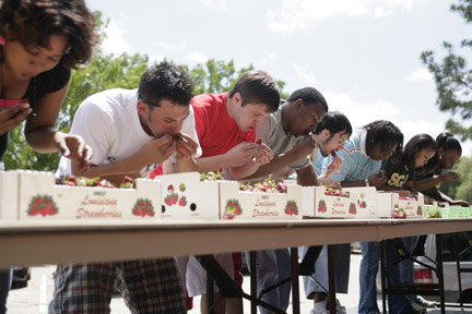 Strawberry eating contest