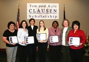 Clausen Scholarship recipients
