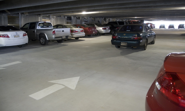 Cars christen the new parking garage