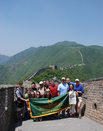 Business students at Great Wall of China