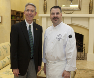 President John L. Crain and hosting chef Phil O'Donnell