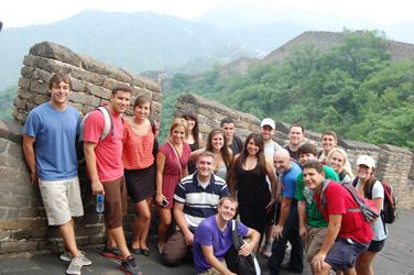 Study abroad students by the Great Wall