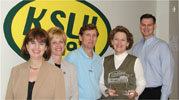 KSLU staff with Radio Station of the Year award
