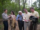 Crew of Center for Southeast Louisiana Studies on location for Manchac Swamp documentary