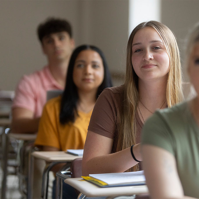 Students learning in class.