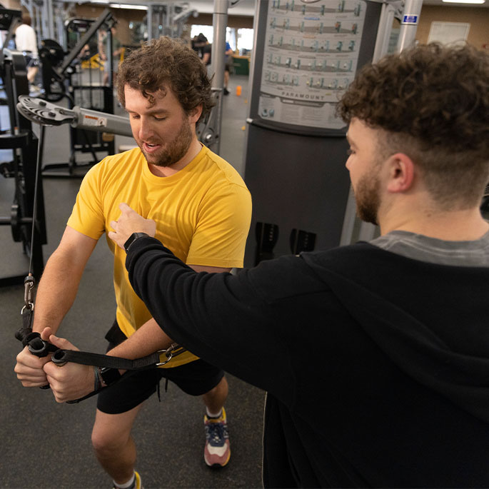 Students training and working out.