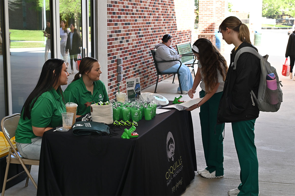 Students speaking with professionals in the field at Southeastern.