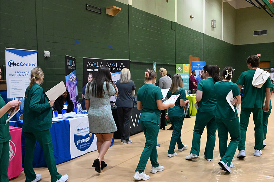 Students walking through the Health-Connect event at Southeastern