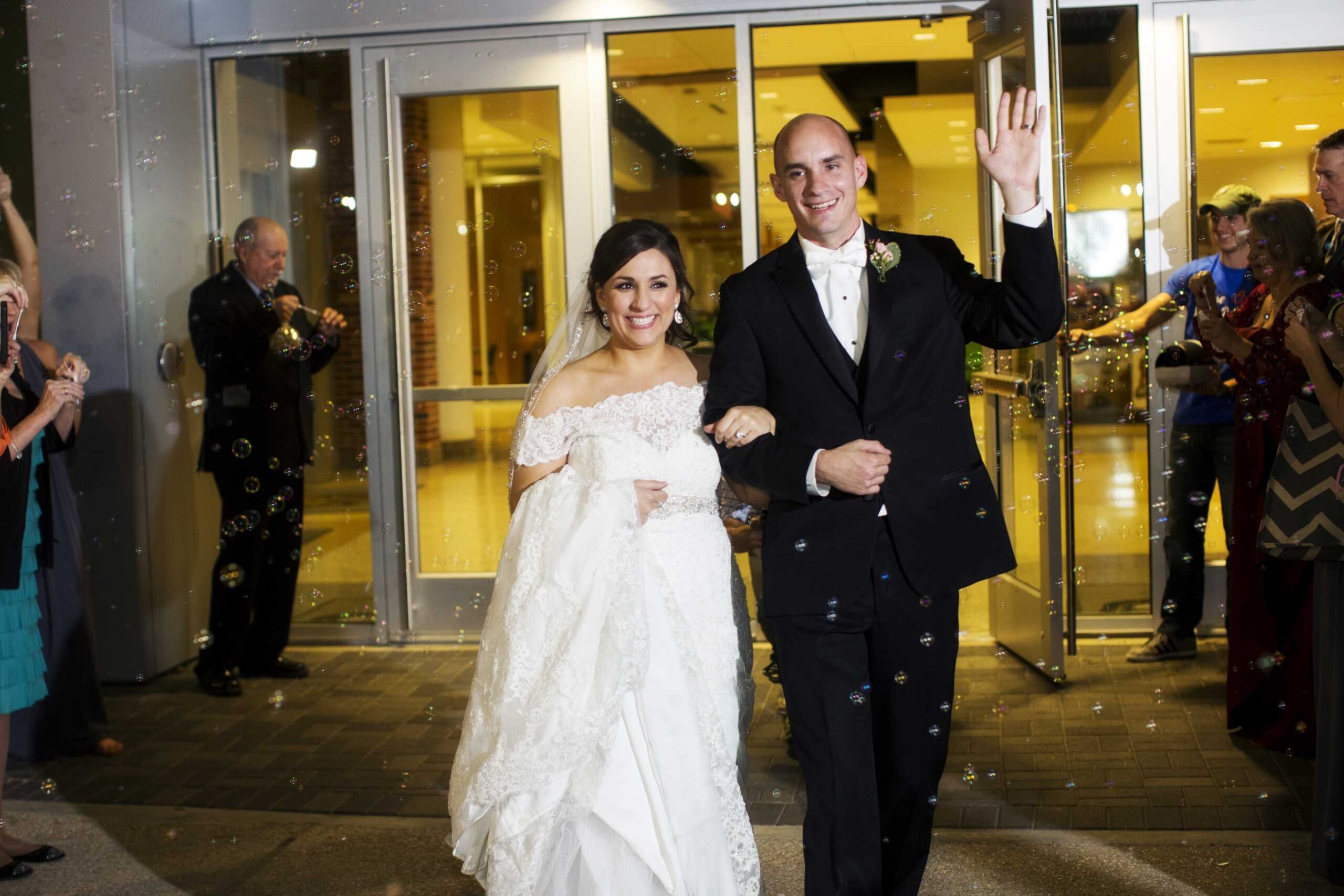 Caroline and Lucas at their wedding.