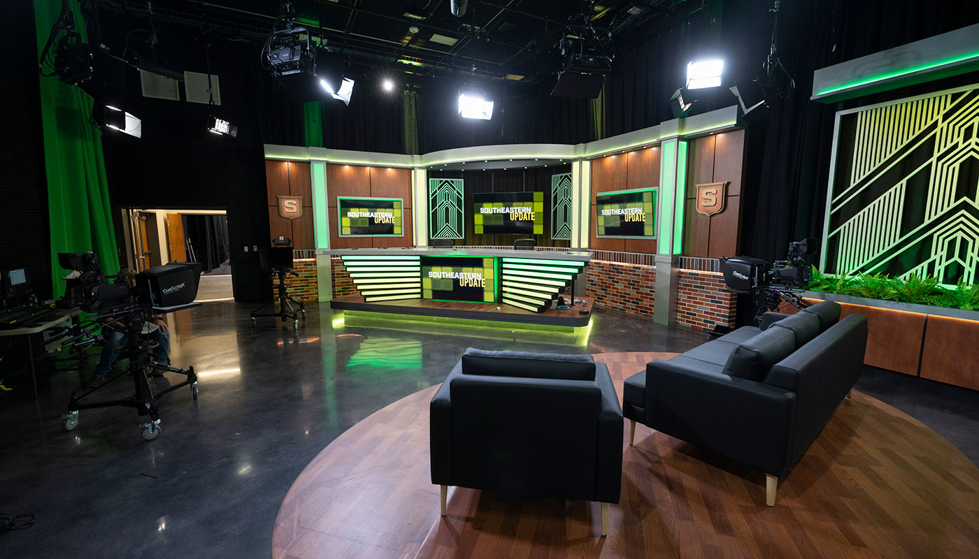 The new News Studio inside the Robin Roberts Broadcast Media Center.