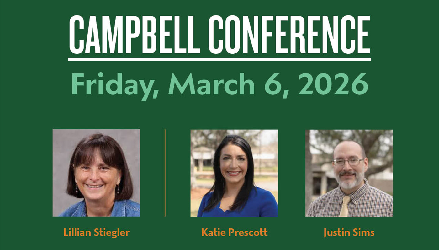 Campbell Conference web graphic with guest speakers