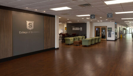 inside college of business building