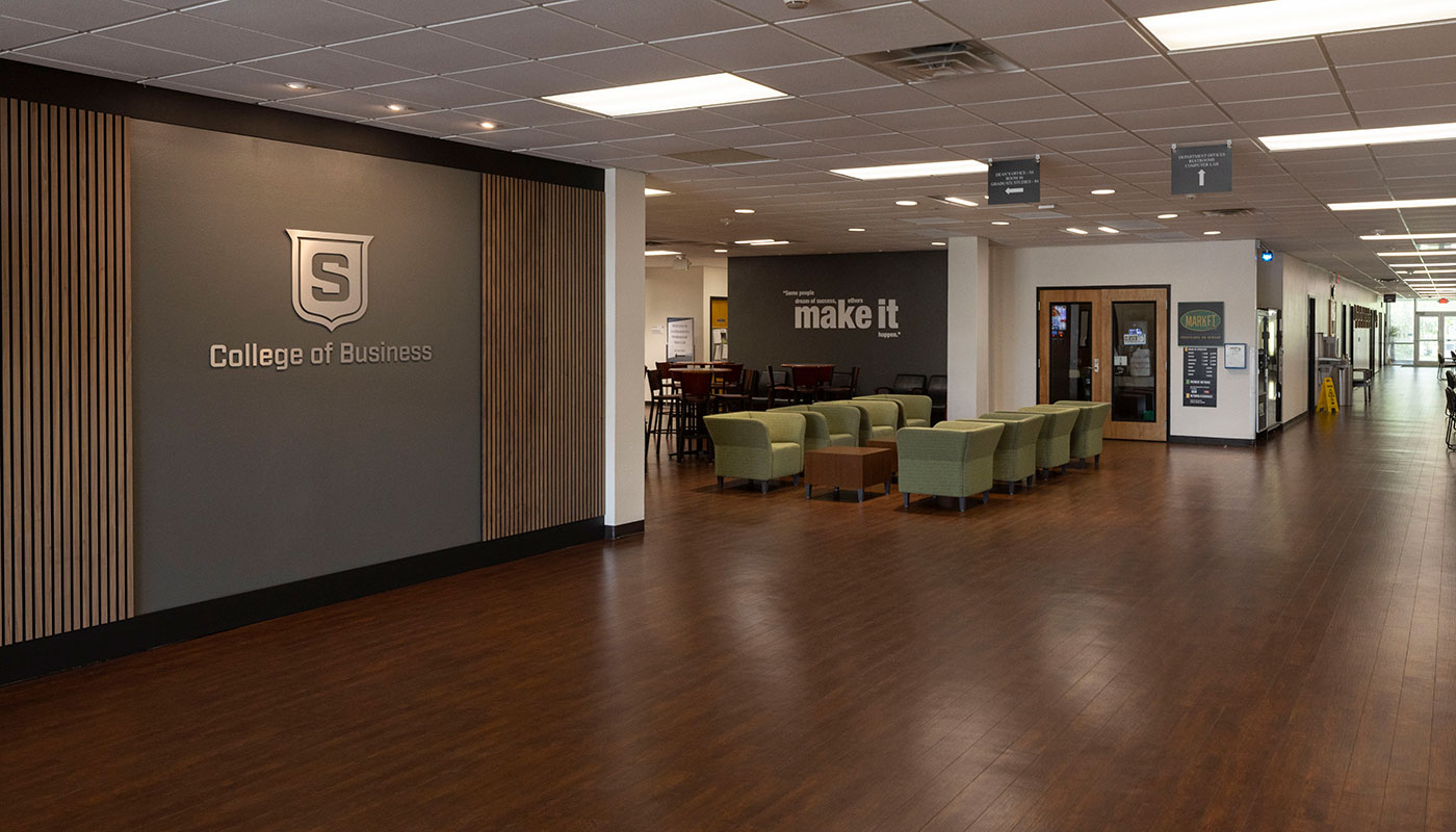 inside college of business building