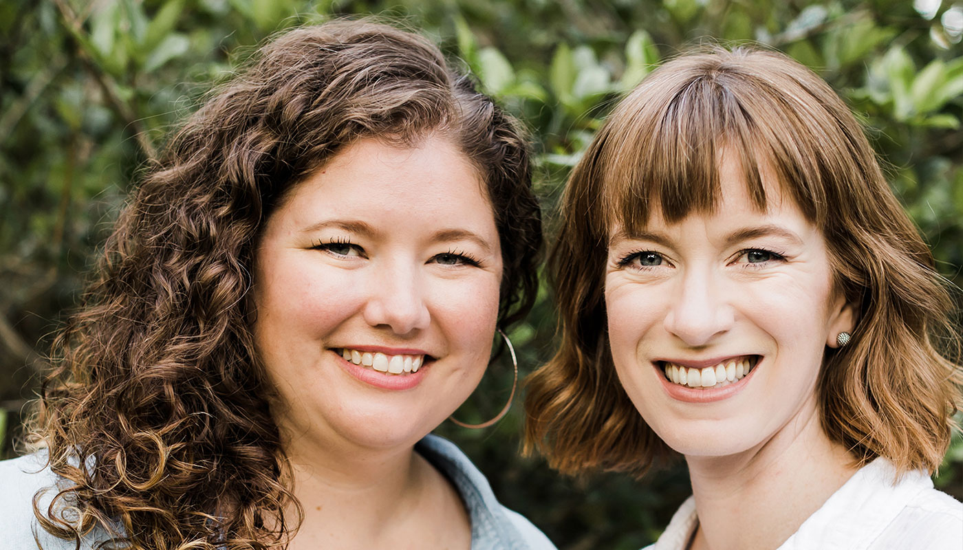 two women smiling