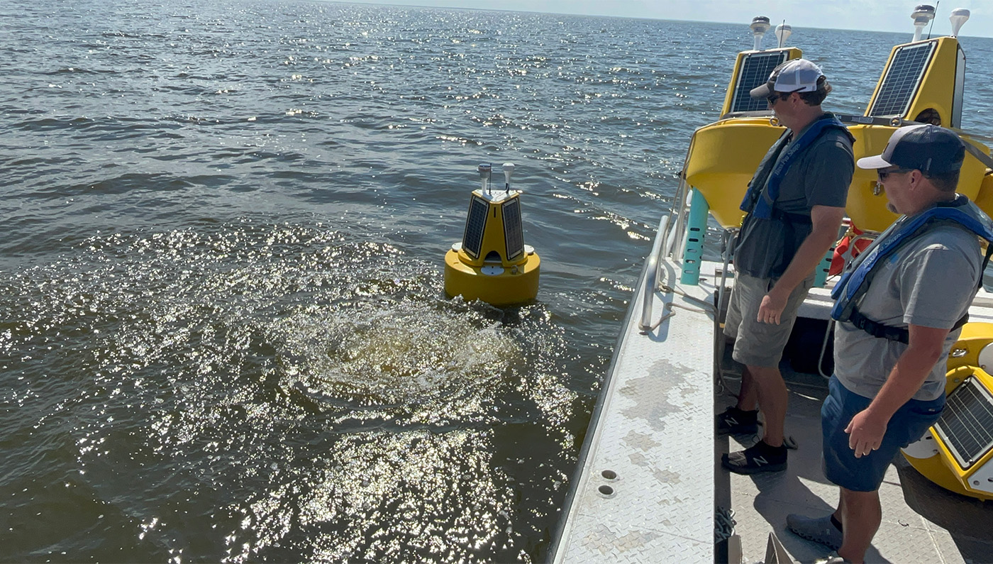 Southeastern deploys seven additional monitoring buoys as part of the Lake Maurepas Monitoring Project.
