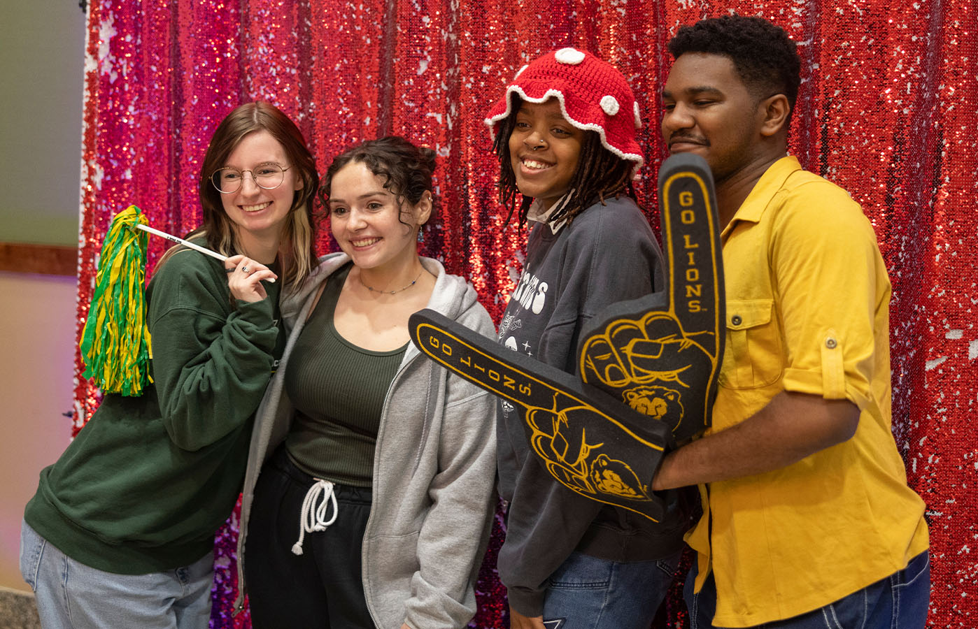 Students posing for pictures at Strawberry Jubilee.