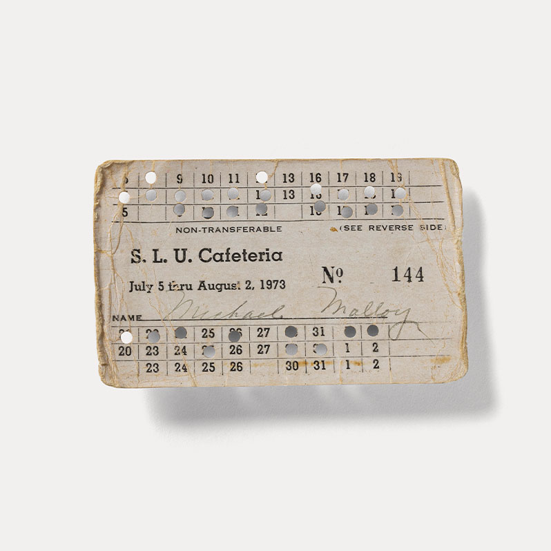Cafeteria Punch Card, 1973