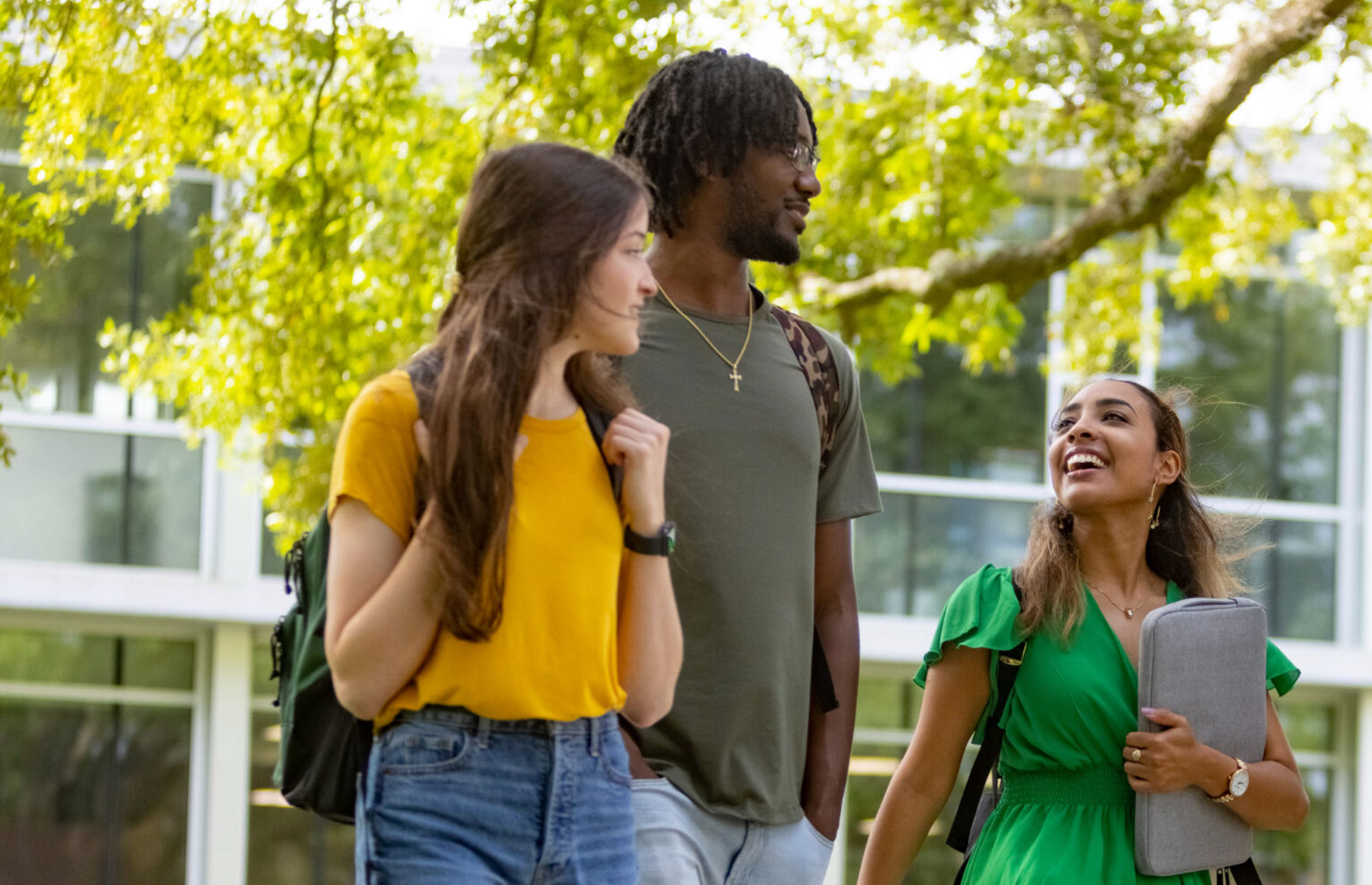 Students walking in between classes.