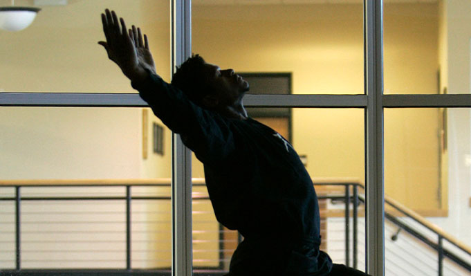 Student stretching