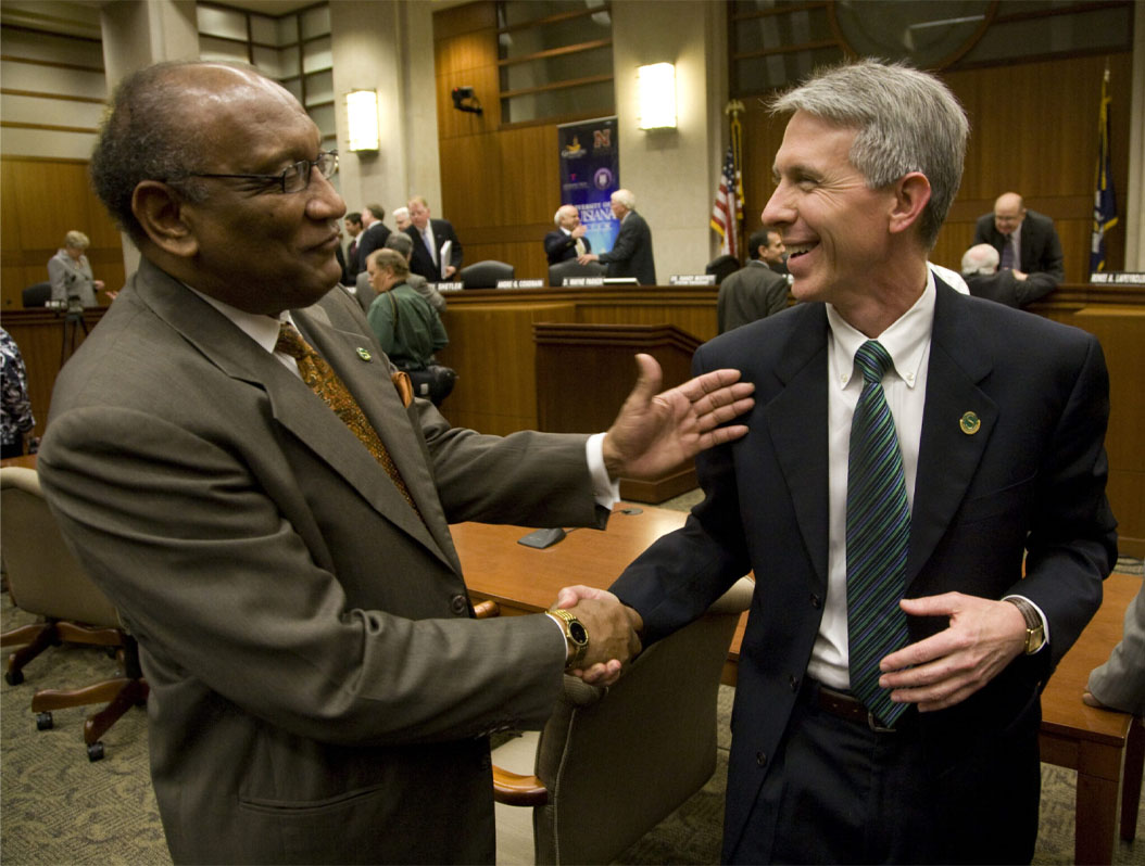John Crain meeting at a systems board meeting.