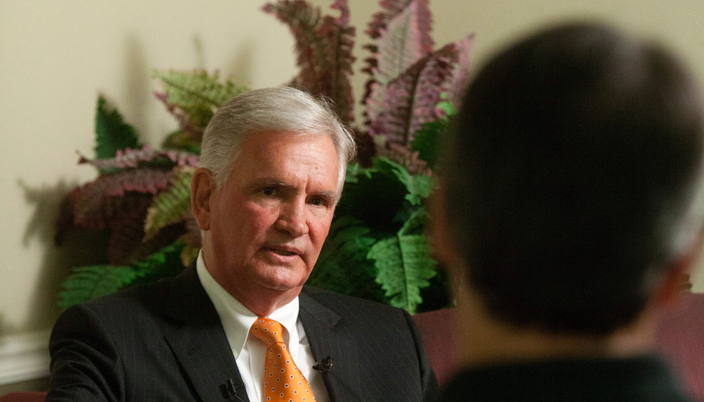 Steven Cossé being interviewed.