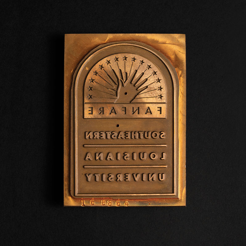 Printer’s Foil Die for Fanfare, c. 1990