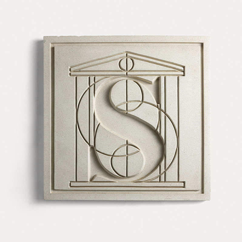 Southeastern “Birdcage” Logo Stone from the Alumni Center Facade, 1994