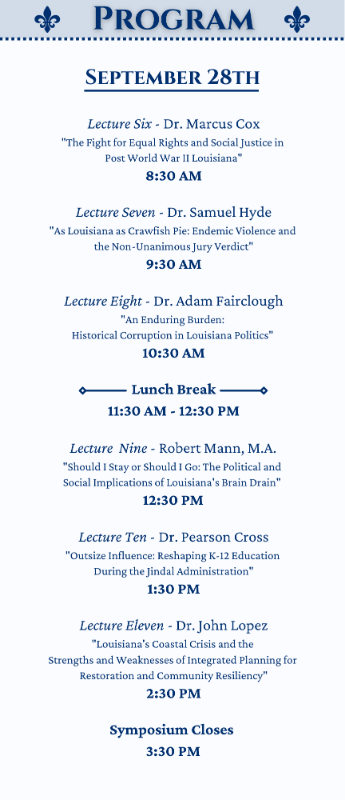 Second page of the symposium program