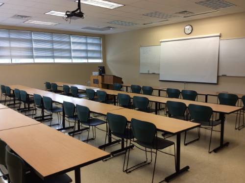 Empty classroom.